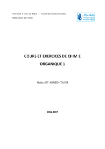 Chimie Organique 1 : Cours et Exercices