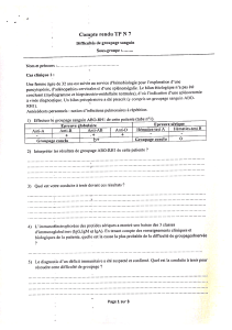 Difficultés de groupage sanguin : Compte rendu médical