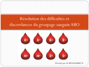 Résolution des difficultés du groupage sanguin ABO