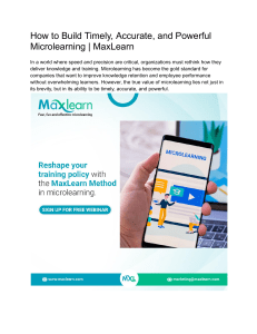 Build Effective Microlearning: Timely, Accurate & Powerful
