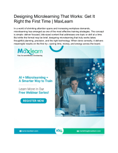 Designing Effective Microlearning: Strategy & Tools