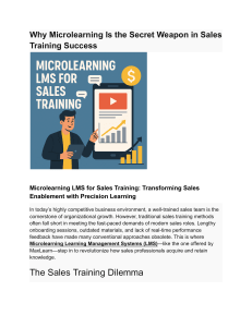 Microlearning LMS: Revolutionize Sales Training Success
