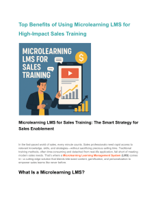 Microlearning LMS for Sales Training: Benefits & Implementation