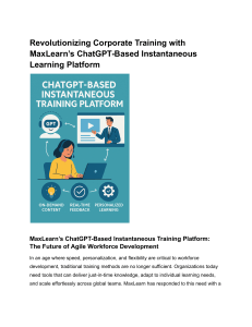 MaxLearn's ChatGPT Training Platform: Agile Workforce Development