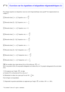 1ère S Ex. sur équ. et inéqu. trigo.  1 