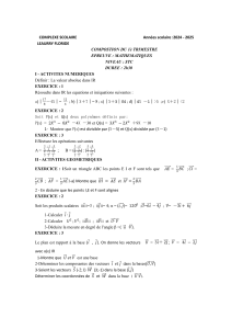 Examen de Mathématiques STC - 1er Trimestre