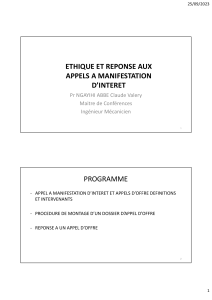 &Eacute;thique et r&eacute;ponse aux appels &agrave; manifestation d'int&eacute;r&ecirc;t