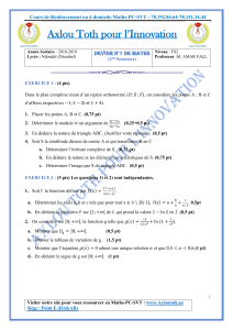 Devoir Maths TS2 : Complexes, Fonctions, Similitudes