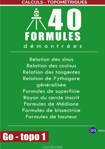 Formulaire de Topographie: Relations et Formules Essentielles