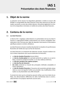 IAS 1 : Présentation des états financiers