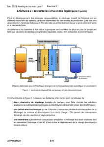 Batteries à flux redox organiques : Exercice de chimie