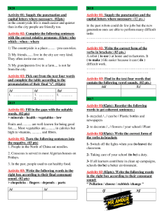 Exercices d'anglais collège/lycée : grammaire et vocabulaire