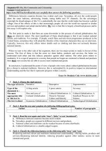 Cultural Globalization: Essay & Analysis