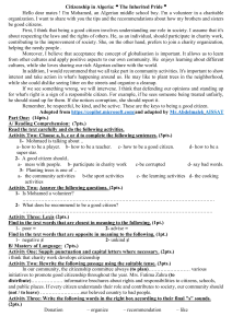 Algerian Citizenship Exam: Community & Charity