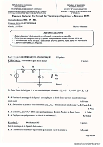 Examen Electronique Analogique - Diode Zener & Oscillateur RC