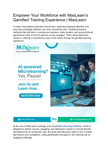 MaxLearn: Gamified Microlearning for Corporate Training