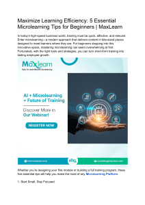 Microlearning Tips for Beginners: Maximize Learning Efficiency