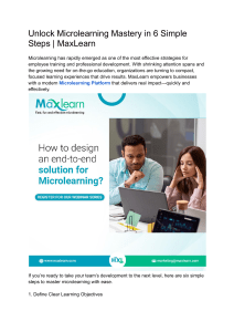 Microlearning Mastery with MaxLearn: 6 Simple Steps