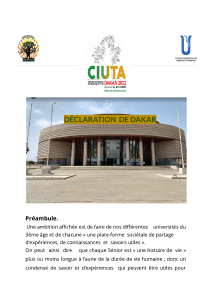 Déclaration de Dakar : Séniors, Valeurs et Développement Durable