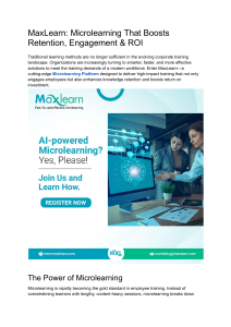 MaxLearn: Boost Retention with Microlearning Platform