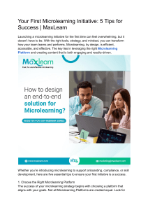 Microlearning Success: 5 Tips for Your First Initiative