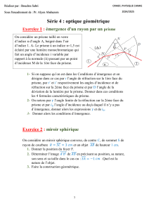 Exercices d'Optique Géométrique: Prismes, Miroirs, Doublets