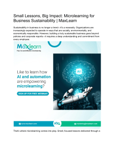 Small Lessons, Big Impact  Microlearning for Business Sustainability   MaxLearn