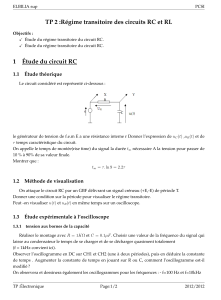 TP Circuits RC et RL : Régime Transitoire