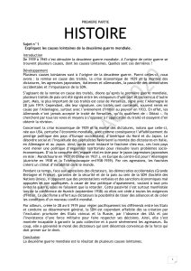 Causes et cons&eacute;quences de la Seconde Guerre mondiale - Examen d'histoire