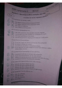 Examen de Topographie: Questions à Choix Multiples
