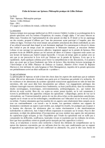 Spinoza: Philosophie pratique - Fiche de lecture