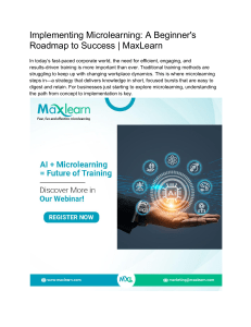 Microlearning Implementation: A Beginner's Roadmap