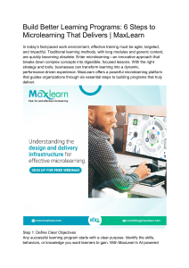 Build Better Learning Programs with Microlearning | MaxLearn