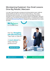 Microlearning: Small Lessons, Big Results with MaxLearn