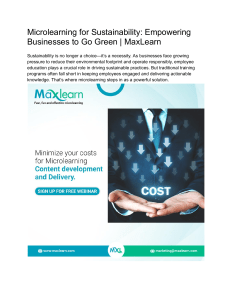 Microlearning for Sustainability: Go Green with MaxLearn