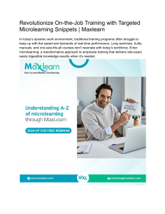 Revolutionize Training with Microlearning Snippets | Maxlearn