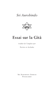Essai sur la G&icirc;t&acirc;: Sri Aurobindo - Philosophie et Spiritualit&eacute;