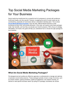 Top Social Media Marketing Packages for Your Business