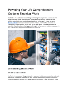 Electrical Work Guide: Safety, Maintenance & Upgrades in Ras Al Khaimah