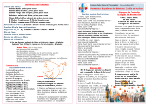 Liturgie Baptême Pentecôte - Paroisse Notre-Dame