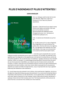 John Wheeler : Plus d'agendas et plus d'attentes - Dialogue