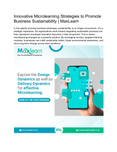 Microlearning for Business Sustainability: Strategies & Tools
