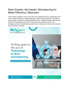 Microlearning for Efficiency: Work Smarter, Not Harder