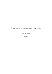 Production d'hydrog&egrave;ne vert : &Eacute;tude compl&egrave;te