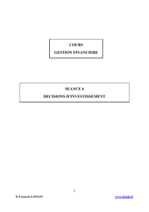 Gestion Financière: Décisions d'Investissement (VNP, TRI)
