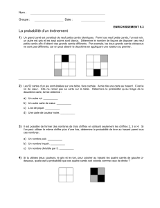 Feuille de travail Probabilité : Enrichissement Maths Collège