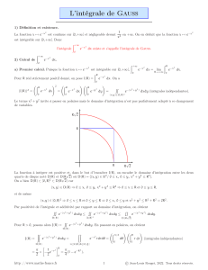 Int&eacute;grale de Gauss : D&eacute;finition, Existence et M&eacute;thodes de Calcul
