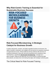 Risk-Centric Microlearning for Business Success