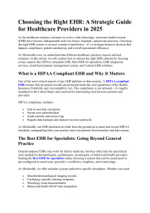 Choosing the Right EHR: A Strategic Guide for Healthcare Providers