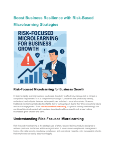 Risk-Based Microlearning: Boost Business Resilience & Growth